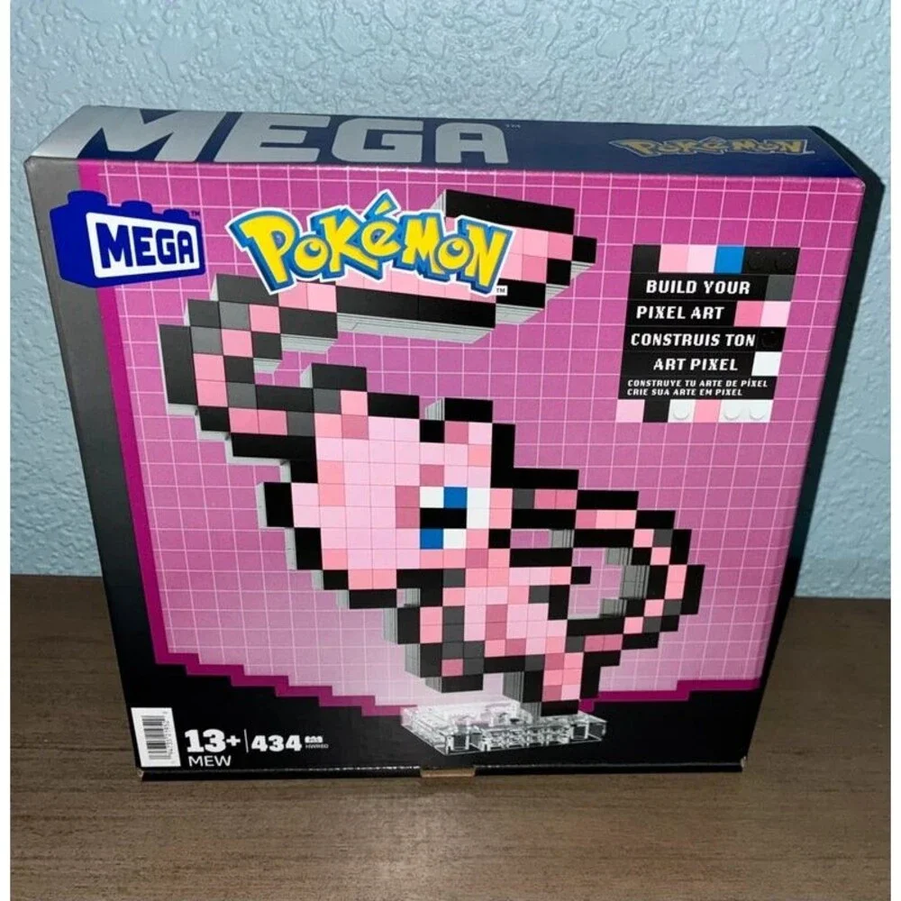 MEGA Pokémon Mew Pixel Art Building Set 434 Pieces New Sealed Display Art